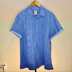 Jamaica Jaxx blue floral Hawaiian shirt M